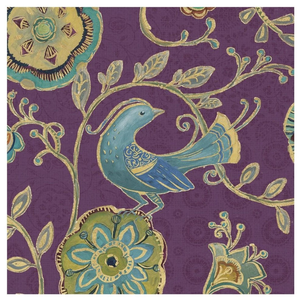 "Bohemian Wings IX Aubergine" Digital Paper Print by Daphne Brissonnet, 32"x32"