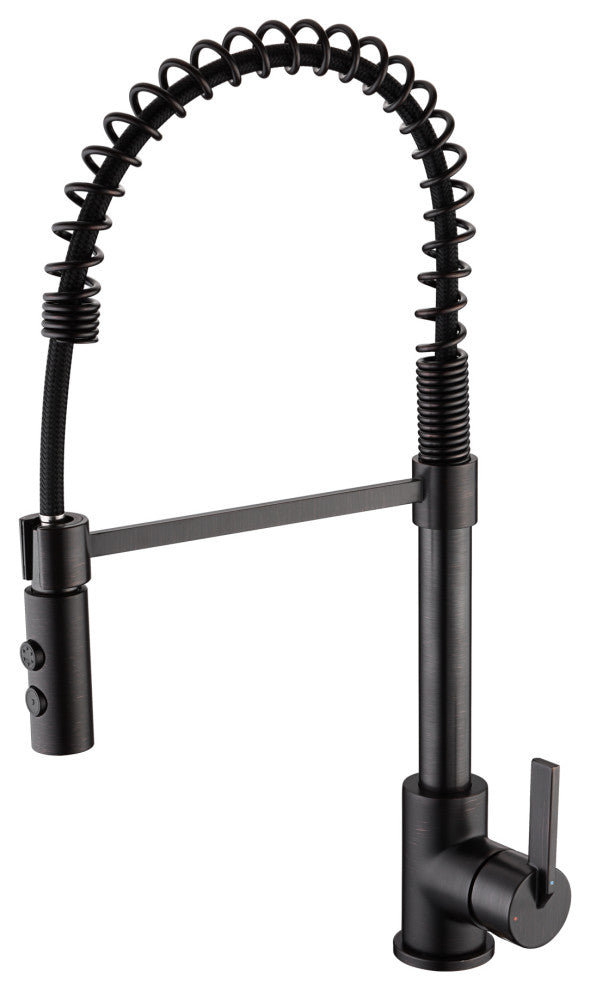 Luxier KTS22-T Single-Handle Pull-Down Sprayer Kitchen Faucet, Oil Rubbed Bronze