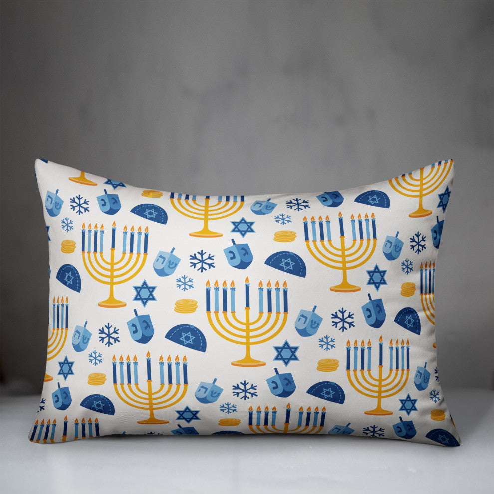 Hanukkah Pattern 14"x20" Throw Pillow