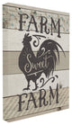Farm Sweet Farm Rustic Rooster, 24"x30", Stretched Canvas Wall Art