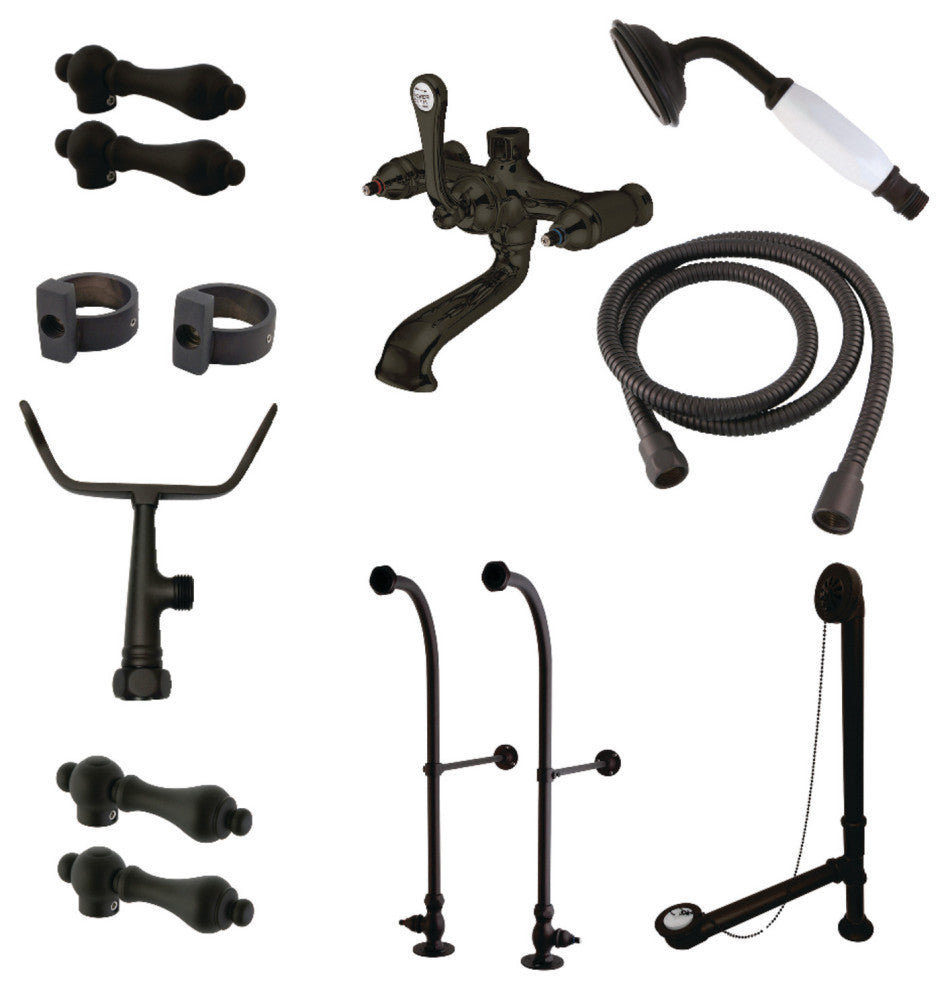 CCK5175AL Freestanding Clawfoot Tub Faucet Combo, Oil Rubbed Bronze