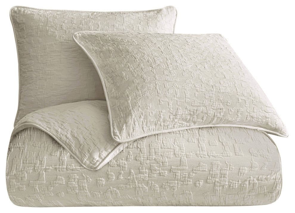Porto Matelasse Comforter Set, 3PC, Light Taupe, Super Queen