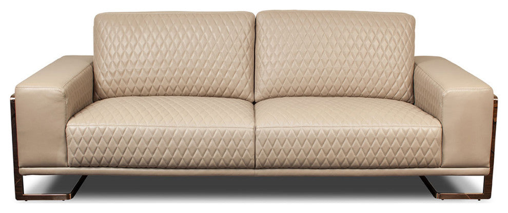 AICO Michael Amini Mia Bella Gianna Leather Standard Sofa, Peach