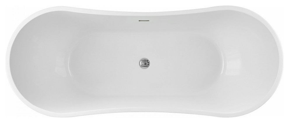 Philo 71 Inch Acrylic Double Slipper Freestanding Tub