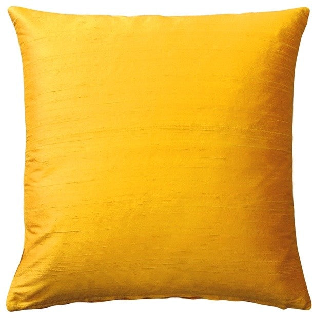Pillow Decor Sankara Silk Throw Pillows 18"x18", Yellow