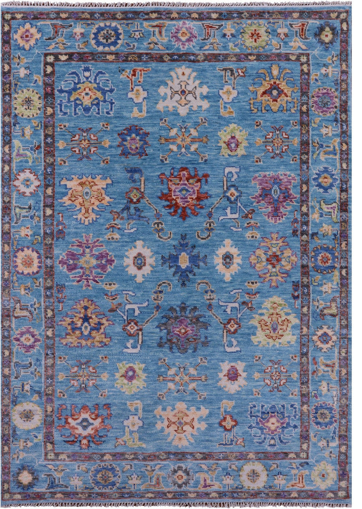 Turkish Oushak Hand-Knotted Wool Rug 6' 4" X 9' 2" - Q15656