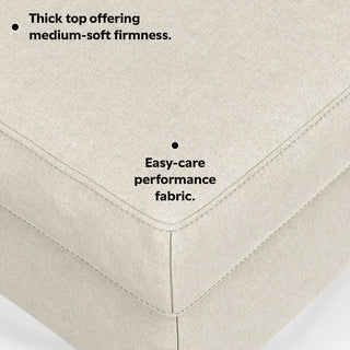 Ava Large Rectangular Ottoman in Tightly Woven Performance Fabric , Assembled