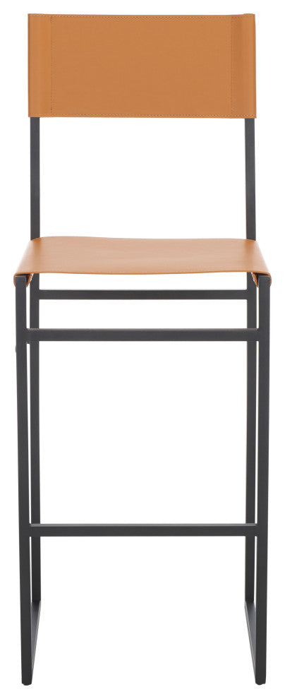 Safavieh Layne Barstool, Cognac/Black, Cognac/Black