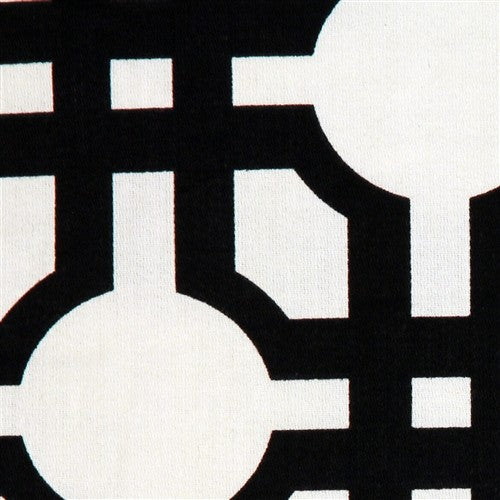 Pillow Decor - Waverly Groovy Grille Throw Pillow, Black and Cream, 12" X 20"