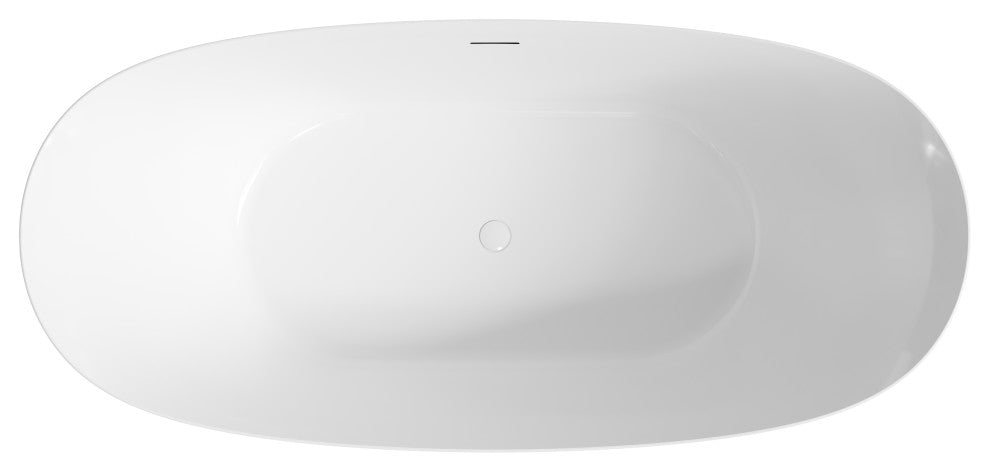 Perlato Volos 71" Freestanding Soaking Tub, White