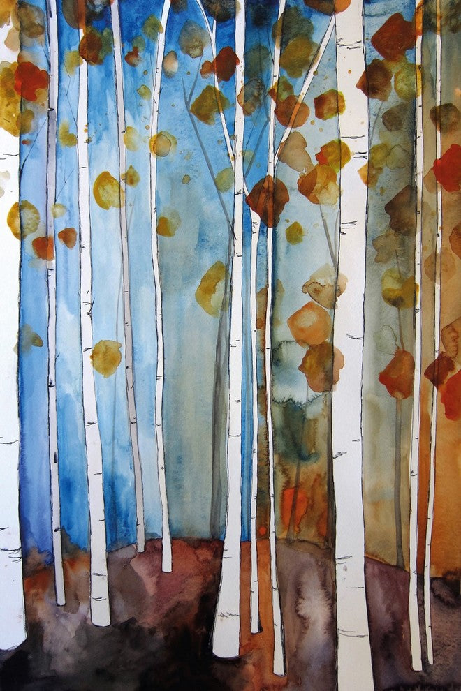 Marmont Hill, "Autumn Leaves" by Christine Lindstrom on Wrapped Canvas, 12x18