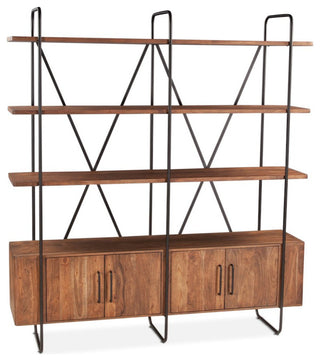 Halden Wide Bookshelf In Pecan Brown