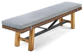 Truss Dining Bench, Natural Teak