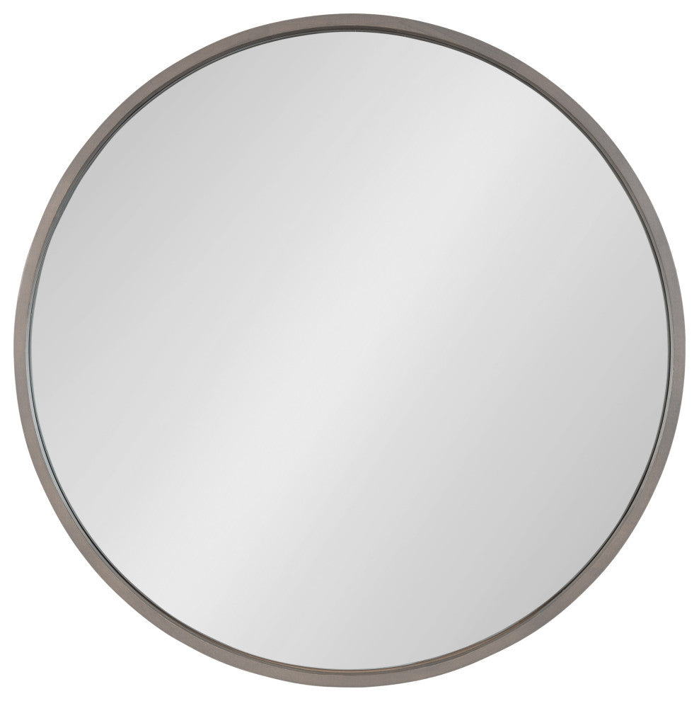 Valenti Round Framed Mirror, Gray 28 Diameter