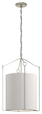 Bow Tall Pendant, Sterling Finish, Flax Shade