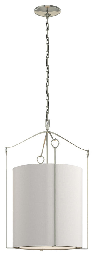 Bow Tall Pendant, Sterling Finish, Flax Shade