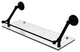 Prestige Monte Carlo 24" Floating Glass Shelf With Rail, Matte Black