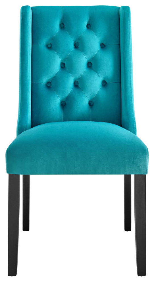 Baronet Performance Velvet Dining Chairs, Set of 2, Blue