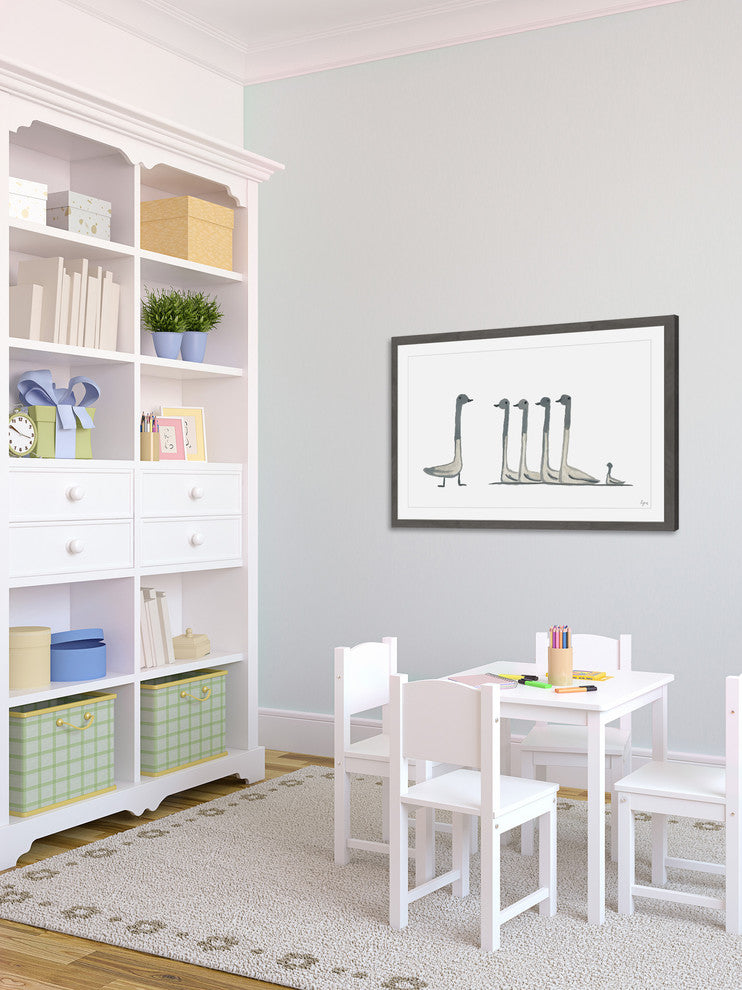 "Duck Duck Goose" Framed Painting Print, 30"x20"