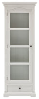 Traditional White and Glass Door Storage Cabinet