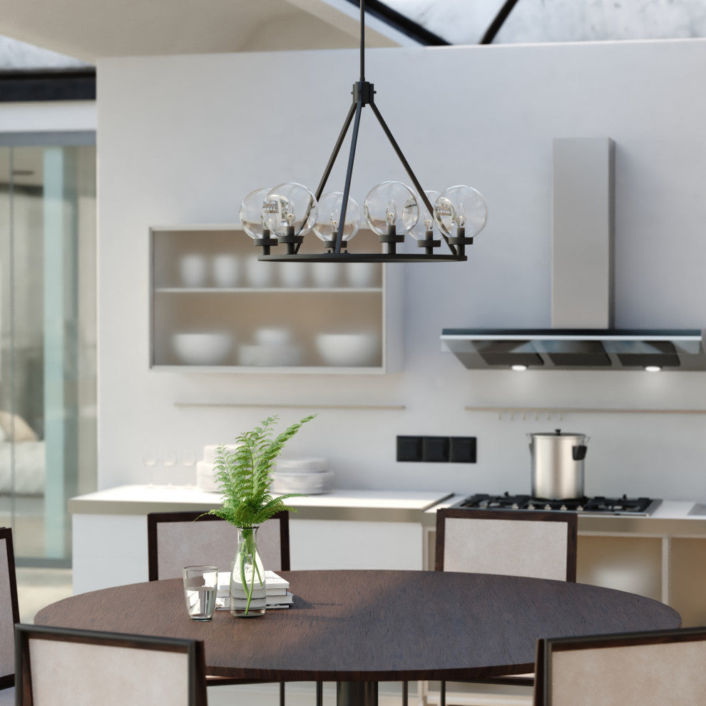 Lander 28" 6 Light Chandelier Matte Black