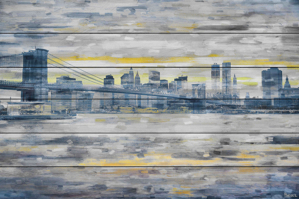 "From Across the Water" Print on White Wood, 45"x30"