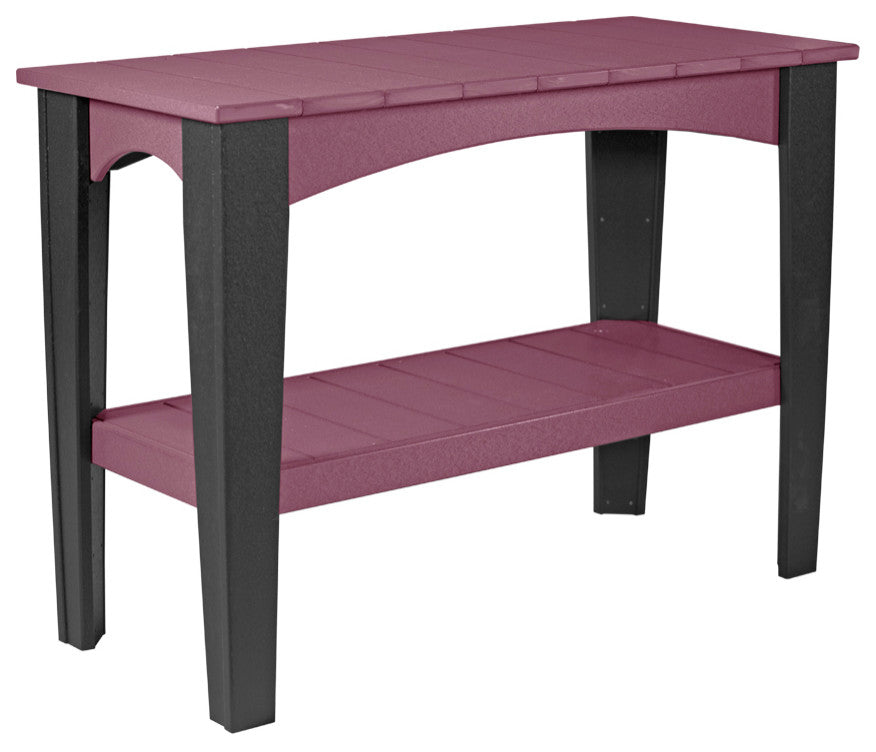 Poly Island Buffet Table, Cherrywood & Black