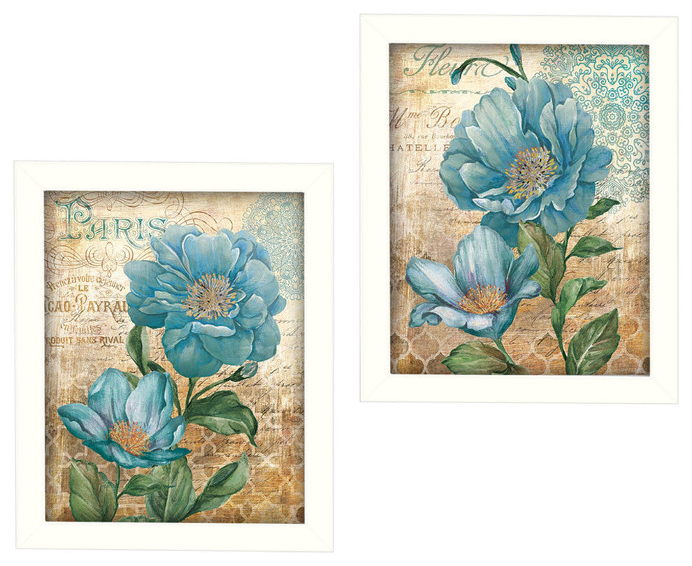 "Paris Blue" Collection By Ed Wargo, Printed Wall Art, White Frame