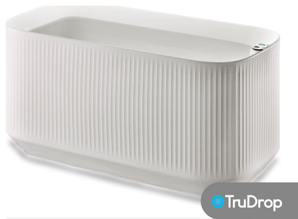 TruDrop Self-Watering Modular Deck Planter - Privacy Barrier -White, 40"x20"x20"