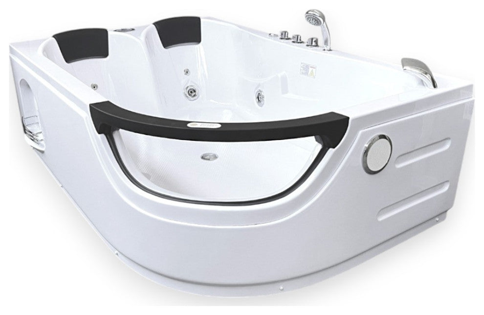 Hot Tub White 71"x47" With Heater and Double Pump 2 Persons, Luna