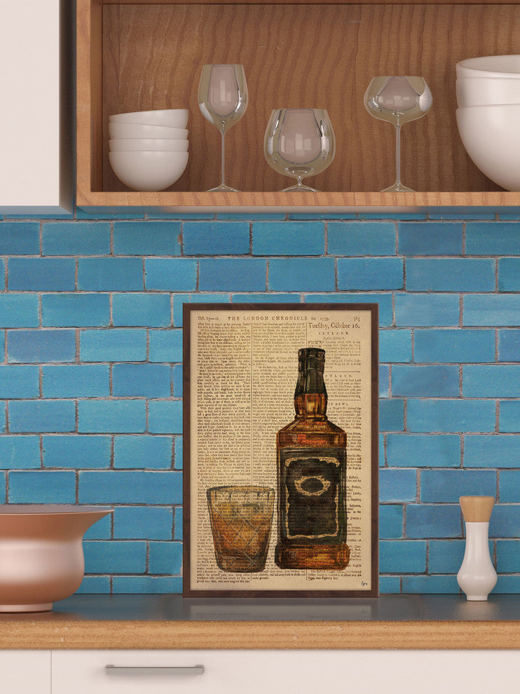 "Black Label Bourbon" Framed Painting Print, 24"x36"