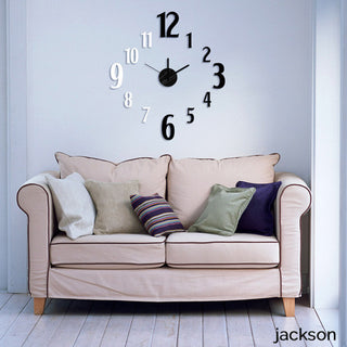 Modern Home Self Adhesive DIY 3D Wall Clock - Jackson