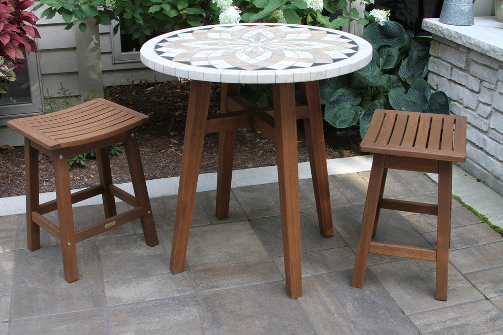 Counter Height Eucalyptus Stool, Set of 2