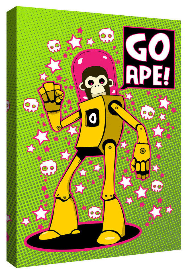 Epic Graffiti "Go Ape" Giclee Canvas Wall Art, 12"x18"