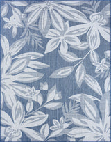 Edda Transitional Floral Indoor Rug, Blue/Cream, 8'10"x12'2"