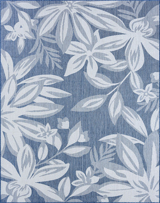 Edda Transitional Floral Indoor Rug, Blue/Cream, 8'10"x12'2"