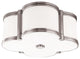 Chandler, 12" Flush Mount, Polished Nickel Finish, Glass Shade