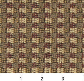 Green, Burgundy and Beige, Check Southwest Style Upholstery Fabric By The Yard