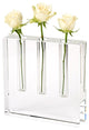 Triple Play Handcrafted Square 7" Optical Crystal Bud Vase