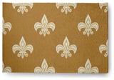 Fleur de Lis  Design Chenille Area Rug, Gold, 2'x3'