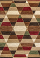 Kehoe Retro Diamonds Geometric Red/Brown/Cream 8 ft. x 10 ft. Area Rug