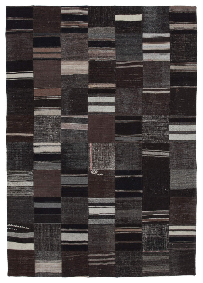 Rug N Carpet - Handmade Anatolian 6' 11'' x 9' 11'' Rustic Patchwork Kilim Rug