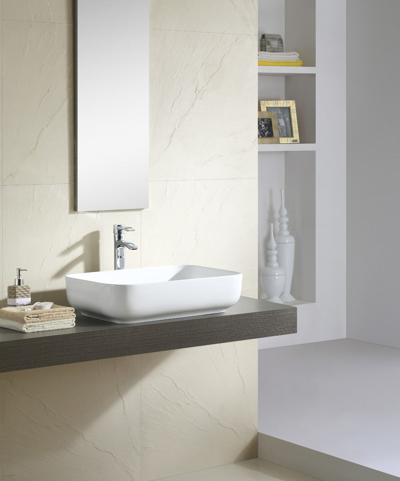 Fine Fixtures White Vitreous China 24" Thin Edge Vessel