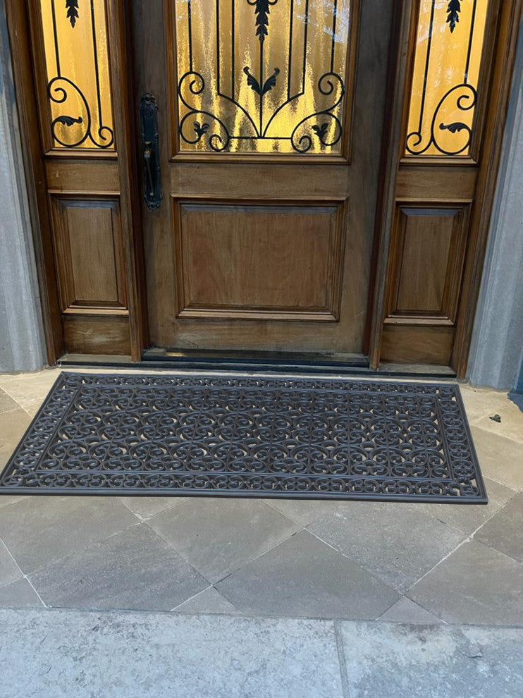 A1HC 3-Piece Rubber Grill Doormat Bundle, For Front, Patio & Garage Entrance