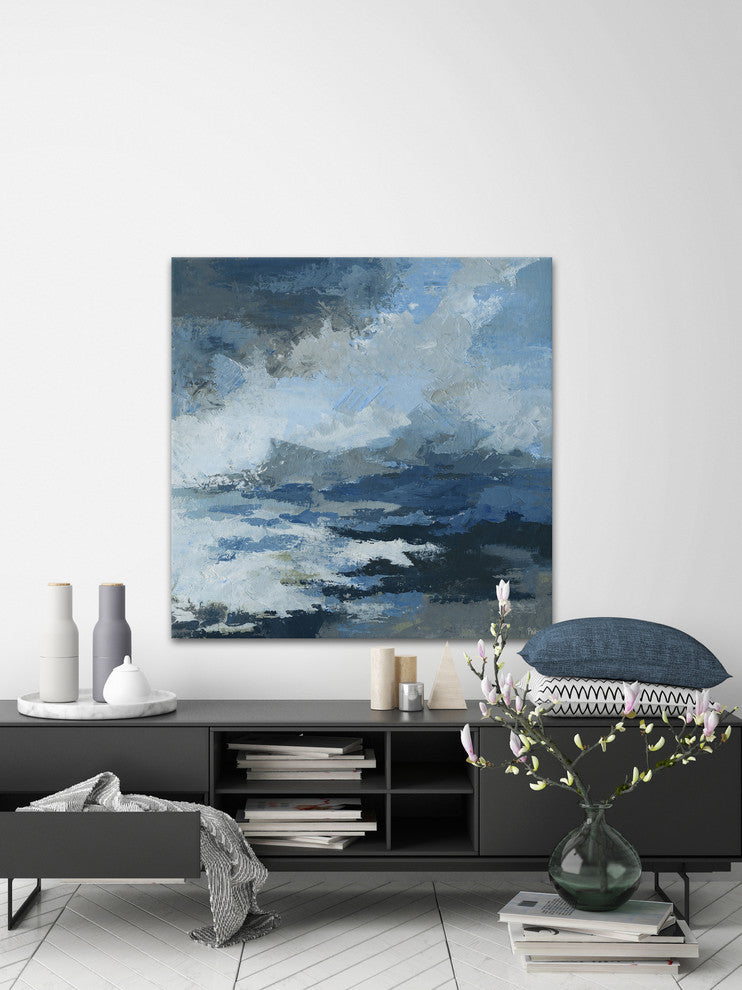 "Camouflage Waves" Painting Print on Wrapped Canvas, 48"x48"