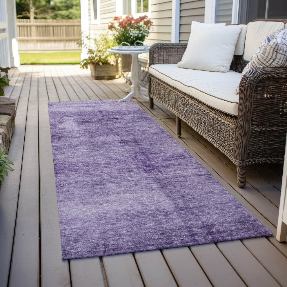 Machine Washable Indoor/Outdoor Chantille ACN1884 Purple 2'3" x 7'6" Runner Rug