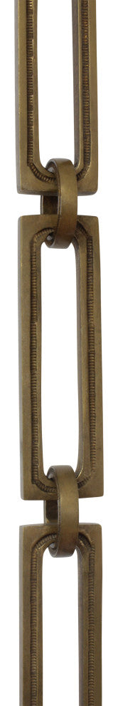 Brass Rectangle Chandelier Chain, Various Finishes, Antique Brass, H80
