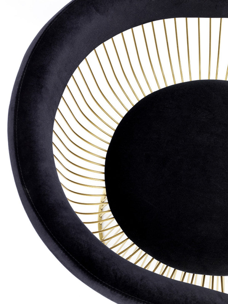 Swell Gold Dining Chair Arm Chair, Black
