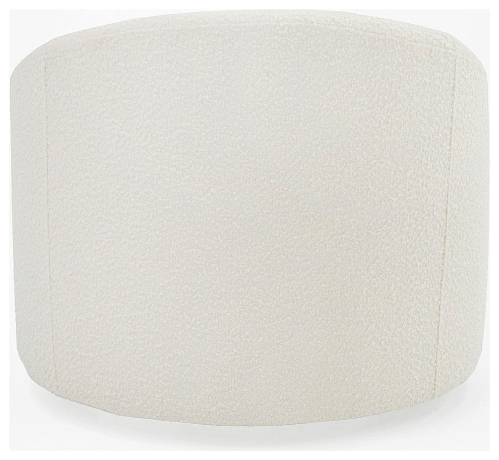 Modrest Frontier Glam White Fabric Accent Chair