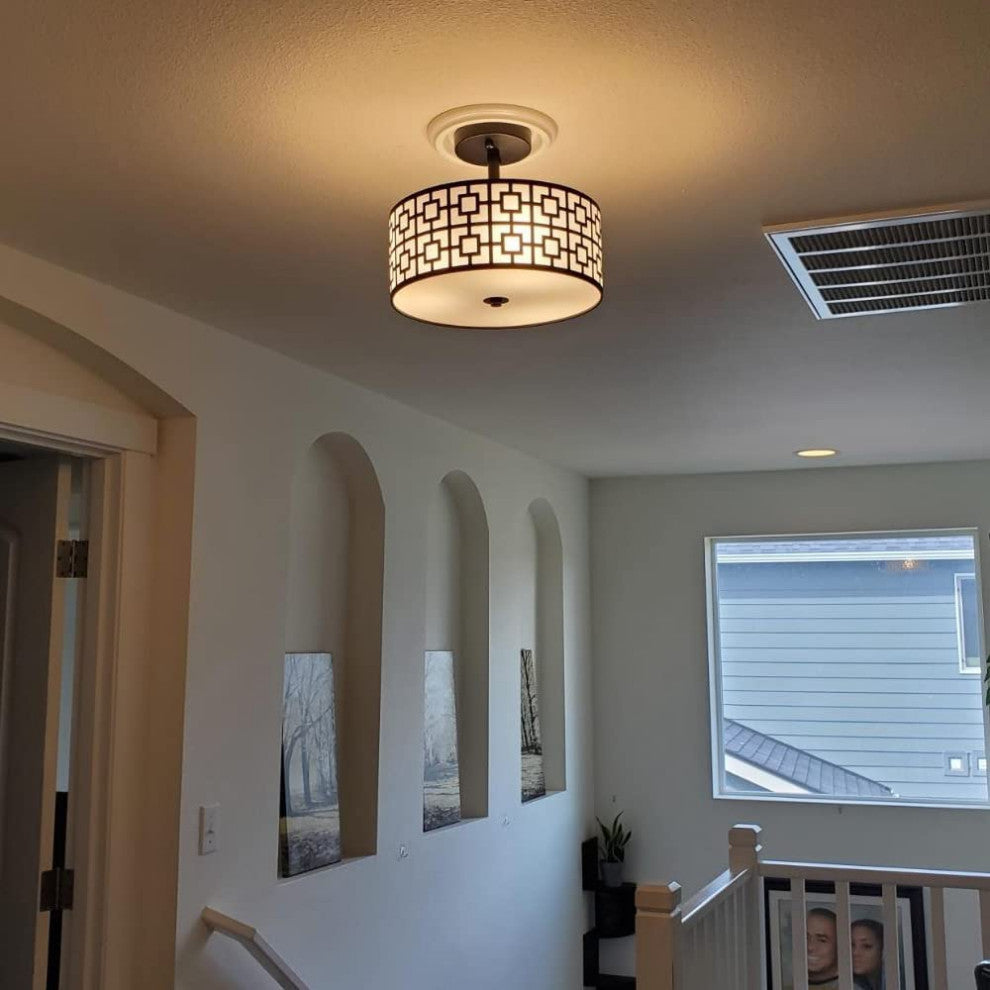 3 light Semi Flush Ceiling Light Fixture modern black ceiling lamp